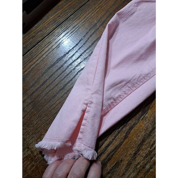 New Size 14 C Est 1946 Pink Distressed High Rise Skinny Denim Jeans with Raw Hem - Picture 3 of 12
